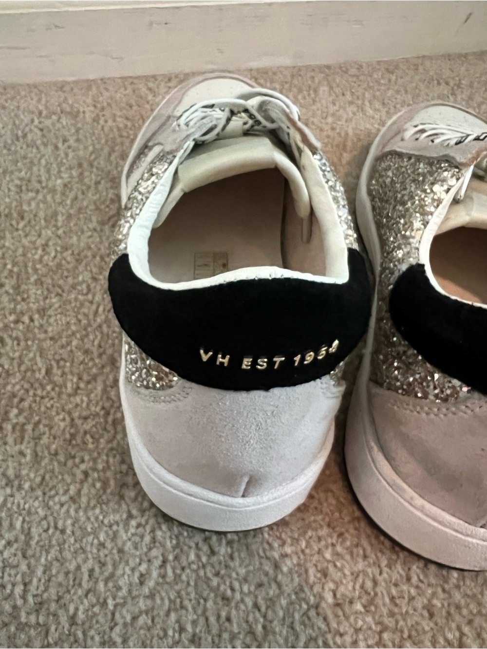 Vintage Havana Glitter Star Sneakers - Silver, Cream, Black - Picture 3 of 8